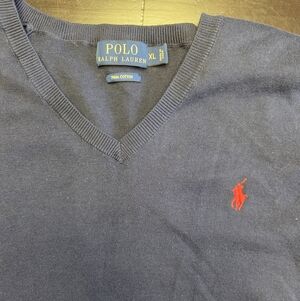 Polo by Ralph Lauren Men's Dark Gray V-Neck Sweater